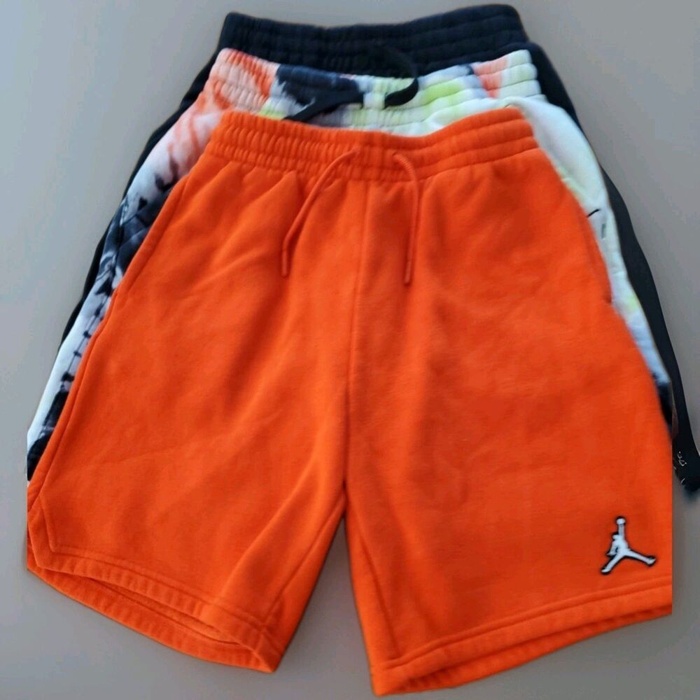 Nike & AIR Jordan Boys Youth Shorts Lot of 5 Sz LARGE Cotton Jogger Black Blue - Picture 5 of 14